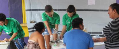 Three Public Health Interns give health checks to locals in Belize Three Projects Abroad Public Health Interns give health checks to locals in Belize